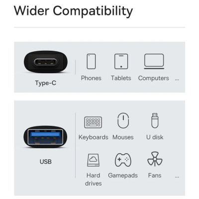 Đầu chuyển OTG Type C to USB 3.1 tốc độ cao Baseus Ingenuity Series Mini OTG Gen2 (Type-C to USB-A 3.1 Full Size, 10Gbps High speed OTG for Laptop/ Macbook/ iPad/Tablet/ Smartphone)- Hàng chính hãng