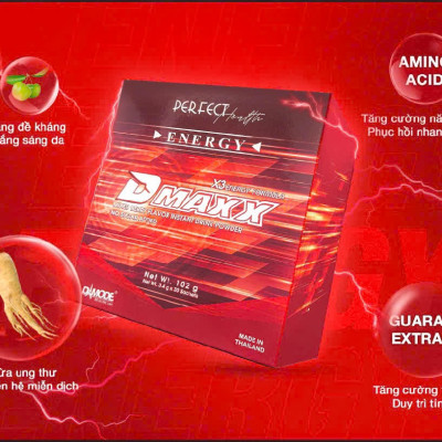 DMAXX thức uống bổ sung vitamin năng lượng không đường DAMODE 33 gói màu đỏ mỗi gói 2,2gr