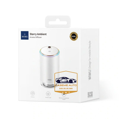 Máy Khuếch Tán Tinh Dầu Ô Tô Wi WU Starry Ambient Aroma Diffuser AR003 – Sang Trọng, Có Đèn LED, Pin 500mAh - Hàng Chính Hãng