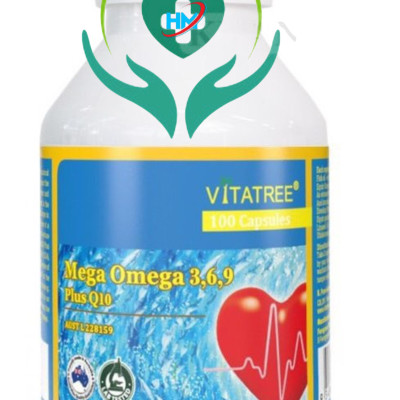 Viên uống Vitatree Mega Omega 369 plus Q10, Lọ 100v, bổ sung dưỡng chất cho mắt, não, tim mạch