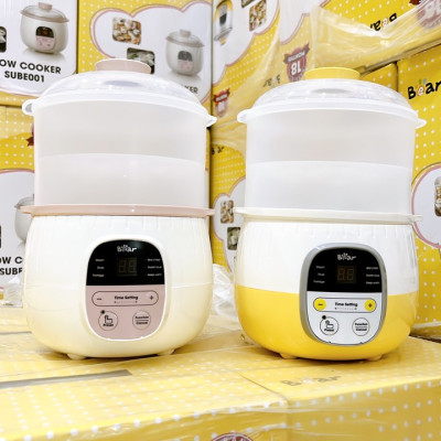 Nồi Nấu Cháo Chậm, Chưng Yến, Ninh Hầm Đa Năng Bear 0,8L SUBE001 - Hàng Chính Hãng, Bản Quốc Tế Bảo Hành 18 Tháng