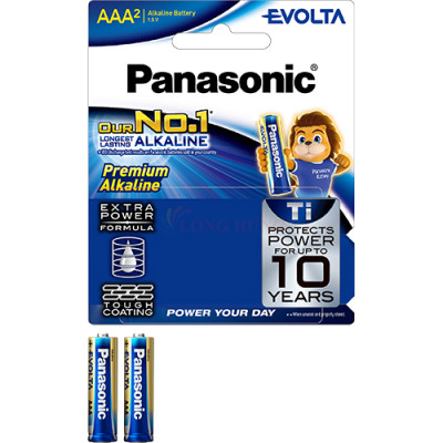 Vỉ Pin kiềm Panasonic Alkaline Evolta AAA LR03EG/2B-V (2 viên/10 viên) - Hàng chính hãng
