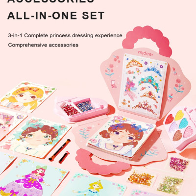 Bộ Đồ Chơi Trang Điểm và Thiết Kế Thời Trang Công Chúa 3in1 – Mideer Dress Up Game Set – Princess Makeup Kit