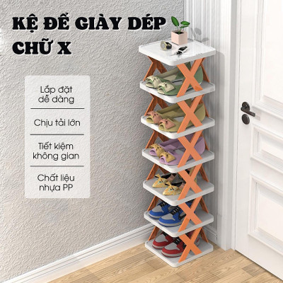 Kệ Để Giày Dép 5 Tầng Chữ X - Kệ Đựng Giày Dép Đa Năng Bằng Nhựa Lắp Ghép Đa Năng Và Tiện Lợi - Giao màu ngẫu nhiên