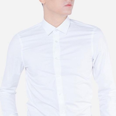 Áo sơ mi nam dài tay ALIGRO 100% chất cotton mềm mịn, thoáng mát, cổ bẻ dáng ôm body màu trắng ALGS149