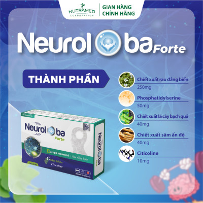 Viên uống Neuroloba Forte hỗ trợ cải thiện tuần hoàn máu não tăng cường trí nhớ (30 viên) - Nutramed