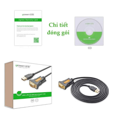 Ugreen UG20211CR104TK 1.5M Cáp tín hiệu chuyển đổi USB 2.0 sang COM RS232 cao cấp - HÀNG CHÍNH HÃNG
