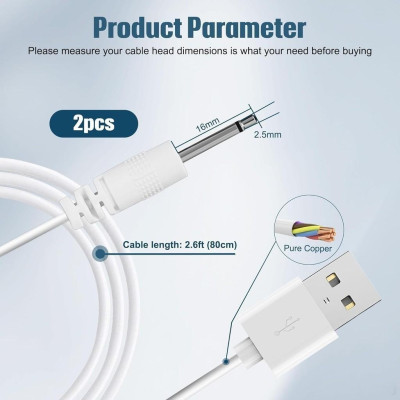 Dây sạc máy massage mini USB đầu kim châm 16mm, cho máy massage mặt mắt body toàn thân đầu nhọn sạc nhanh (Có Hàng)