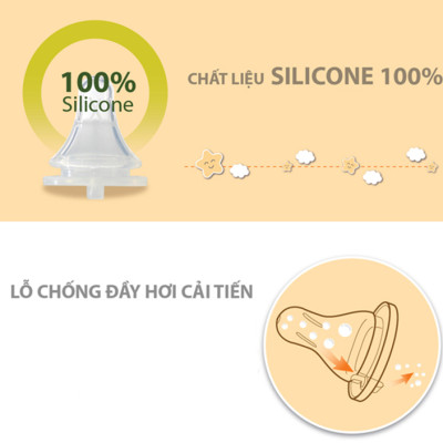 Núm Vú Wesser Cổ Hẹp Size L dành cho bé từ 7 tháng tuổi vỉ 2 cái