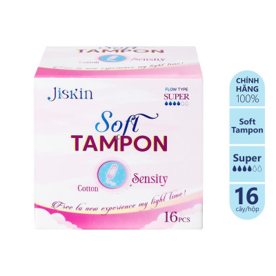 Băng Vệ Sinh Tampons JISKIN Công Nghệ Hàn Quốc - Siêu Thấm Hút - Jessa - Tiện Lợi - Nhỏ Gọn - Facelle - Dễ Sử Dụng ( Tampon Ob )