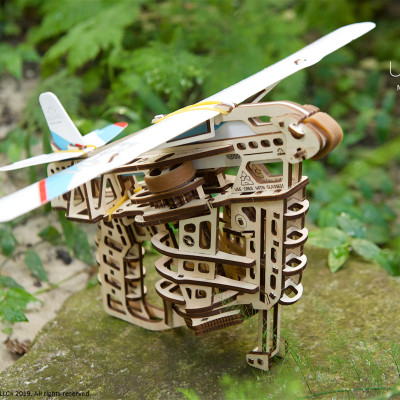 Mô hình gỗ cơ khí tự chuyển động- Ugears Flight Starter- Hàng chính hãng Ugears, nhập khẩu nguyên bộ từ EU, mô hình lắp ráp 3D, DYI