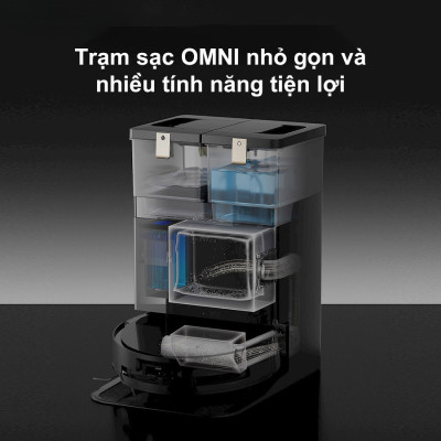 Robot Hút Bụi Lau Nhà Ecovacs X8 Pro 18.000Pa Giặt Nước Nóng, Xòe Giẻ - Hàng Chính Hãng