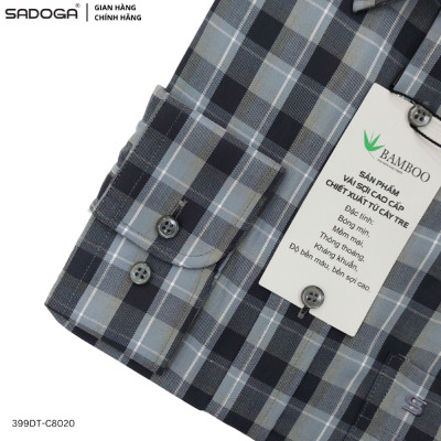 Áo Sơ Mi Nam Sadoga Dài Tay Sọc Caro Cao Cấp, Thoáng Mát Thấm Hút Mồ Hôi 399D