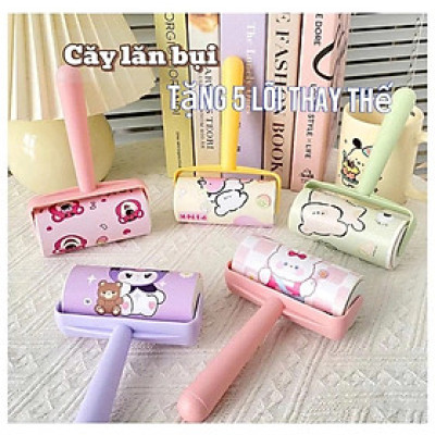 Set cây lăn và 6 lõi lăn bụi quần áo, sofa, ga giường,  đa năng, tiện dụng, hiệu quả