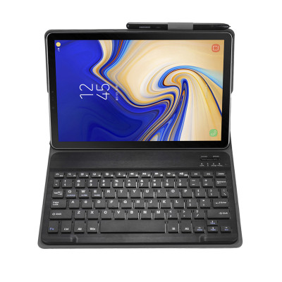 Bao da kèm bàn phím dành cho Samsung Galaxy Tab A7 Lite SM-T225, Tab A7 SM-T505, Tab A8 T295 2019 Bluetooth Keyboard Case có khay để bút chống sốc cao cấp - Hàng chính hãng.