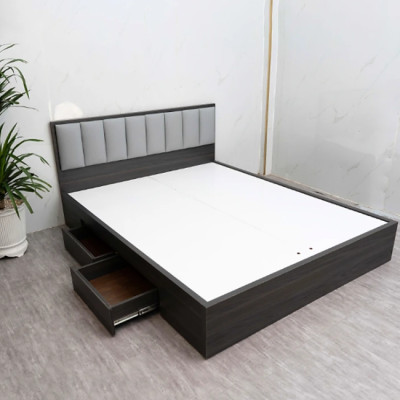 Giường ngủ MDF Tundo HLMCT bọc nệm kèm hộc kéo lựa chọn màu ván nệm bọc KT 1m6/1m8