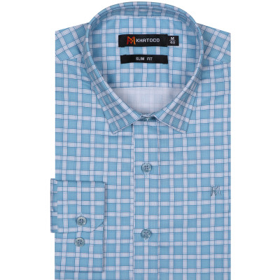 Áo sơ mi nam tay dài form ôm slim fit Khatoco A1MD468S1-CNCR173-2411-D