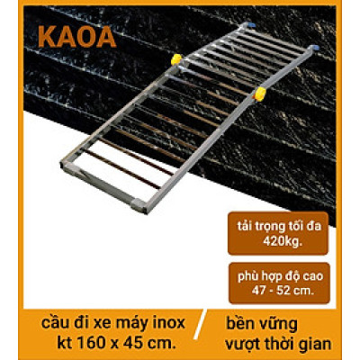 CẦU ĐI XE MÁY INOX  . kt 160 x 45 cm