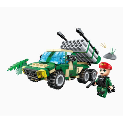 Đồ chơi QMAN 25001 Bộ đồ chơi xếp hình xe quân sự - giao lẻ ngẫu nhiên