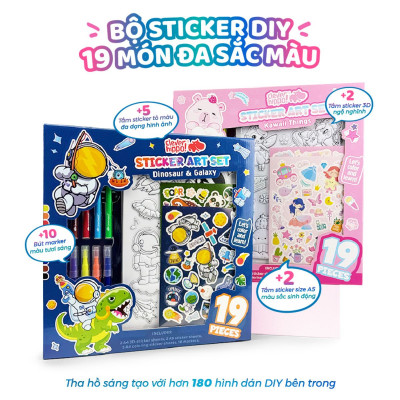 Bộ Sticker Nghệ Thuật Và Bút Marker - Kawaii Things CLEVERHIPPO SS01