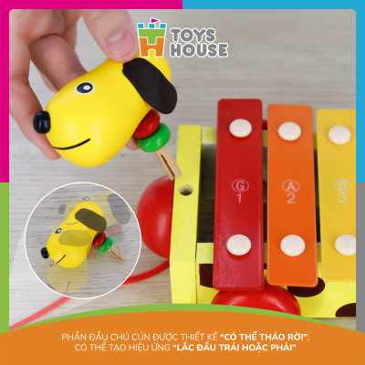 Đàn gõ xylophone kết hợp đồ chơi hình cún con cầu vồng Toyshouse 1152