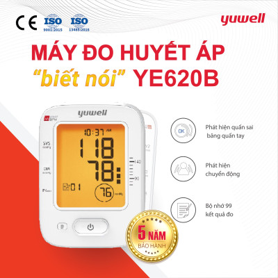 [Giọng nói Tiếng Việt] Máy đo huyết áp điện tử bắp tay YUWELL 620B 