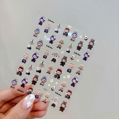 Sticker Dán Móng 5D Hình Labubu Đáng Yêu, Sticker Làm Nail, Miếng Dán Móng Tay 5D Labubu Cute  Ngộ Ngĩnh Hot Trend