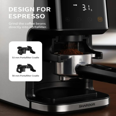 Máy xay hạt cà phê Espresso Shardor BD-CG018 Thương hiệu Anh Quốc cao cấp, Tích hợp 51 chế độ xay, Công suất 165W - HÀNG NHẬP KHẨU