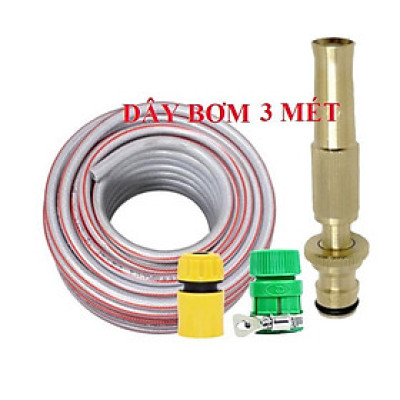 ️ Bộ dây vòi xịt nước rửa xe, tưới cây , tăng áp 3 lần, loại 3m, 5m 206587 cút sập,nối nhựa+ đai