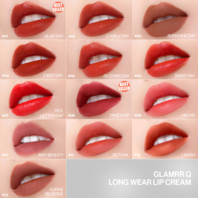 Son kem lì nhiều dưỡng GLAMRR Q LONG WEAR LIP CREAM 5g by Gilaa