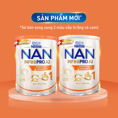 Sữa bột Nestlé NAN INFINIPRO A2 1 với công thức đầu tiên chứa đạm A2, 6HMO & Lợi khuẩn kép nhập khẩu Thụy Sĩ - Hộp 800g cho bé 0 - 12 tháng