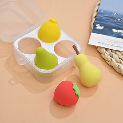 Sét hộp 4 món  tán phấn siêu mềm mại hình  trái cây ,giọt nước , có độ đàn hồi cao , dẻo ,không bị biến dạng ,nhiều màu sắc cute xinh xắn đáng yêu