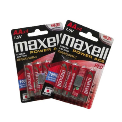 Pin tiểu AAA/ 3A Maxell R6P hàng siêu thị - Vỉ 4 viên, hộp 36 viên - Hang chính hãng