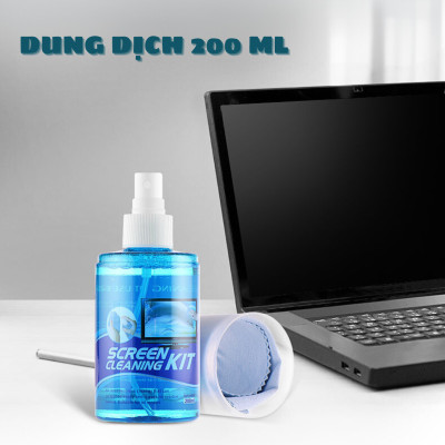 Dung dịch Vệ Sinh Màn Hình Macbook Kai.N Screen Cleaning Kit 200ml Kháng Khuẩn Điện Thoại Máy ảnh Đồng Hồ Laptop Tablet Ống kính Kèm Khăn Lau_ Hàng chính hãng