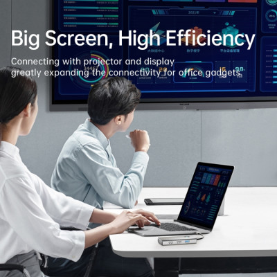 Bộ chuyển đổi đa năng 6 trong 1 cổng Type-C Orico PW11-6P-GY-EP - Hàng Chính Hãng