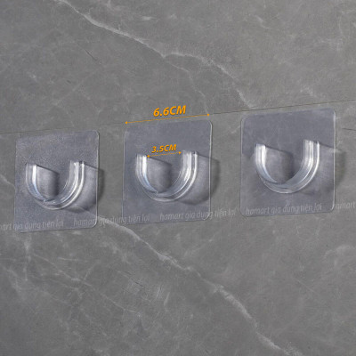 Móc Nửa Tròn Dán Tường Đỡ Thanh Ngang Treo Rèm Phòng Tắm Tủ Quần Áo Cố Định Giá Treo Đồ Đa Năng