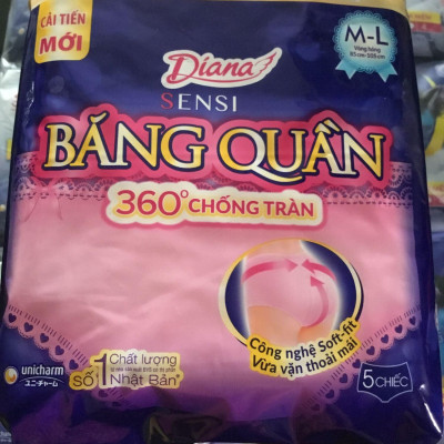 Combo 6 Gói Băng Vệ Sinh Diana Sensi Băng Quần size M-L (Diana Sensi Dạng Quần) Mỗi gói 5 miếng- HSD luôn mới