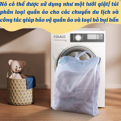 Túi giặt lưới chống biến dạng đồ 3 size– Dạng hộp có quai xách Túi lưới giặt đồ 3D cao cấp Túi giặt vải lưới chống xù – Giữ phom quần áo Túi giặt bảo vệ đồ thời trang – Có tay cầm tiện lợi