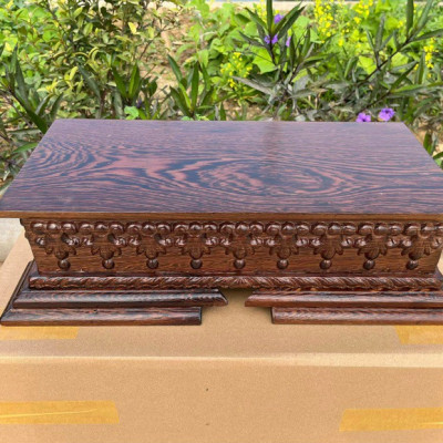 Đồng hồ quả lắc để bàn tân cổ điển bằng gỗ mun đuôi công kt cao 70×45×15cm + chân đế cao 15×52×29cm