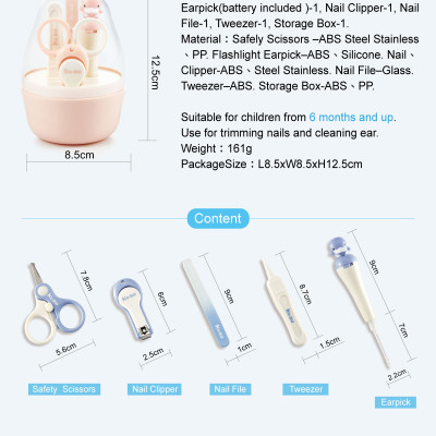 BỘ CẮT DŨA MÓNG TAY, RÁY TAI CHO BÉ 5 MÓN KUKU - KU3037
