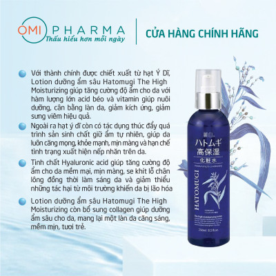 Nước dưỡng ẩm sâu & làm sáng da Reihaku Hatomugi The High Moisturizing Lotion (250ml)