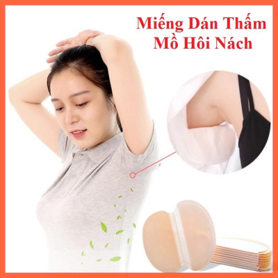 Combo  10 miếng dán thấm hút mồ hôi vùng da dưới cánh tay cho nam và nữ giúp thoáng khí khử mùi an toàn và tiện lợi 