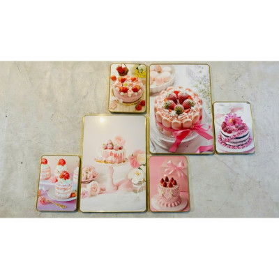 (ẢNH CHỤP THẬT)Tranh treo tường bánh kem 5 trang trí decor tiệm bánh kem kèm đinh