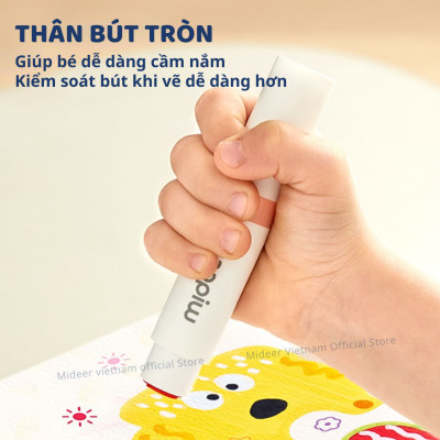 Bút màu nước 2 đầu, kèm dấu cho bé xóa được mideer  Round-Tip Stamper Washable Marker