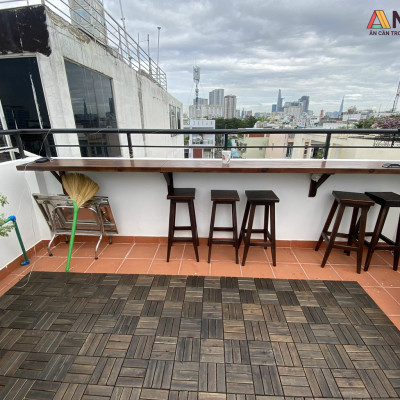 Vỉ Gỗ Lót Sàn Ban Công Thương Hiệu ANKAN Gu Màu Đen 12 Nan, Ván Lót Sàn Gỗ Tự Nhiên Dùng Để Lót Sân Vườn, Hồ Bơi, Phòng Spa, Siêu Bền, Chịu Nước Tốt, Chống Trơn Trượt, Tiêu Chuẩn Xuất Khẩu