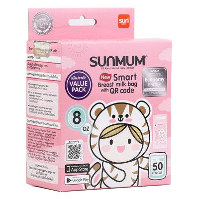 Combo 02 hộp túi trữ sữa Sunmum 250ml - mỗi hộp chưa 50 túi trữ sữa Sunmum dung tích 250ml có kiểm định y tế