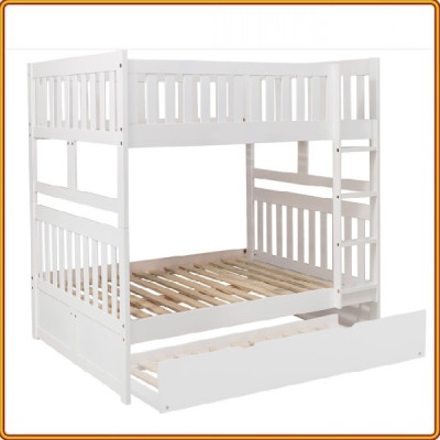 Giường 3 tầng màu trắng Tundo trên 1m dưới 1m2