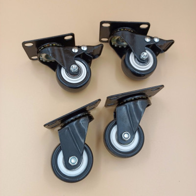 Bộ 4 bánh xe đẩy hàng (2 xoay có khóa - 2 xoay không khóa) loại tốt Kt 50x25 mm - Tải trọng 150kg - Di chuyển đa mặt sàn
