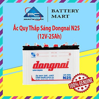 Bình Ắc Quy 12V-25Ah, Ắc Quy Thắp Sáng Dongnai N25