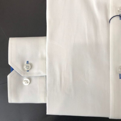 Áo sơ mi nam dài tay ALIGRO cổ bẻ dáng ôm body 100% chất cotton trắng phối cổ ALGS194